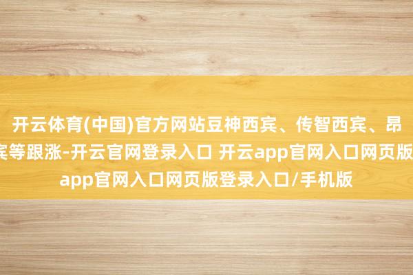 开云体育(中国)官方网站豆神西宾、传智西宾、昂立西宾、全通西宾等跟涨-开云官网登录入口 开云app官网入口网页版登录入口/手机版